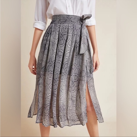 Maeve Dresses & Skirts - Maeve Gray Snake Print Midi Skirt